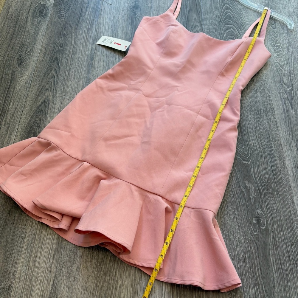 Bardot Gigi Ruffle Hem Fit & Flare Blush Pink Mini Dress Size 4 - Picture 8 of 10